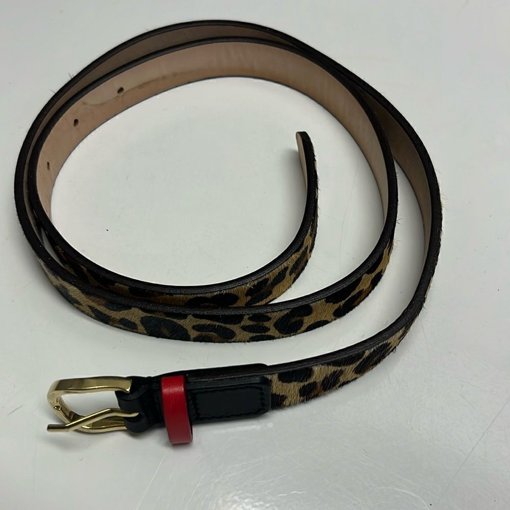Royal Albartross Women’s Leopard Animal Print Hair Textured Adjustable Belt Med